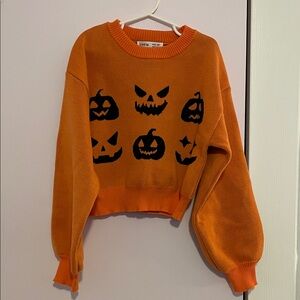 SHEIN Vibrant Orange Halloween Sweater